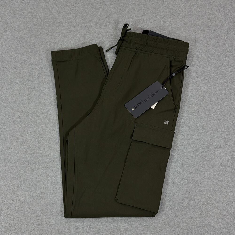Kenneth Cole Active Tech Cargo Jogger Small S Forrest Night Green Stretch NWT